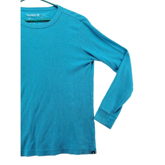 HURLEY Shirt Men's Long Sleeve Thermal Crew Neck Pullover Tee Blue Small - Picture 4 of 6
